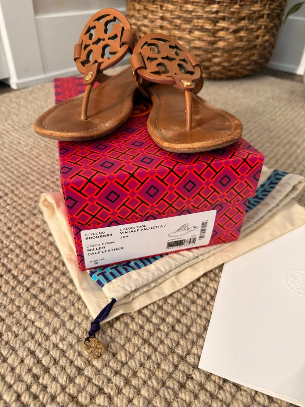 Tory Burch Miller Leather Thong Sandals